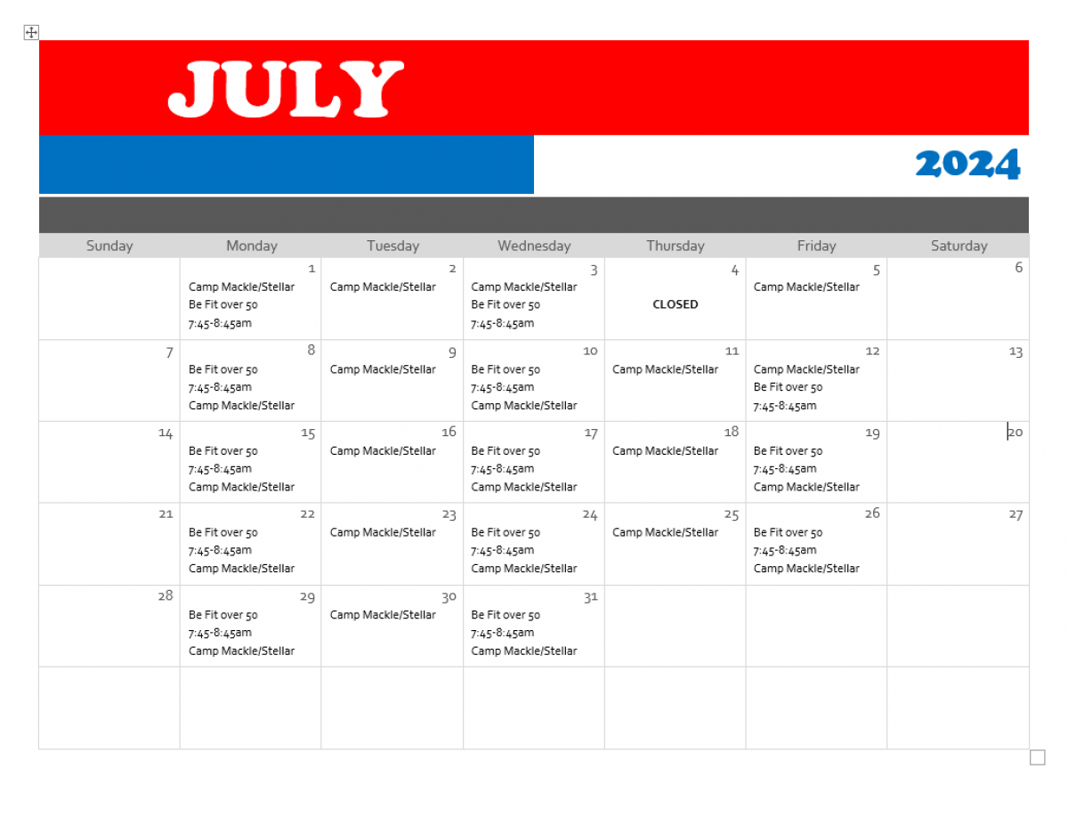 July Activity